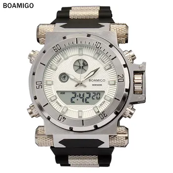 BOAMIGO brand Men military sports watches large face Dual Time Quartz Digital Watch rubber band wristwatches relogio masculino
BOAMIGO brand Men military sports watches large face Dual Time Quartz Digital Watch rubber band wristwatches relogio masculino