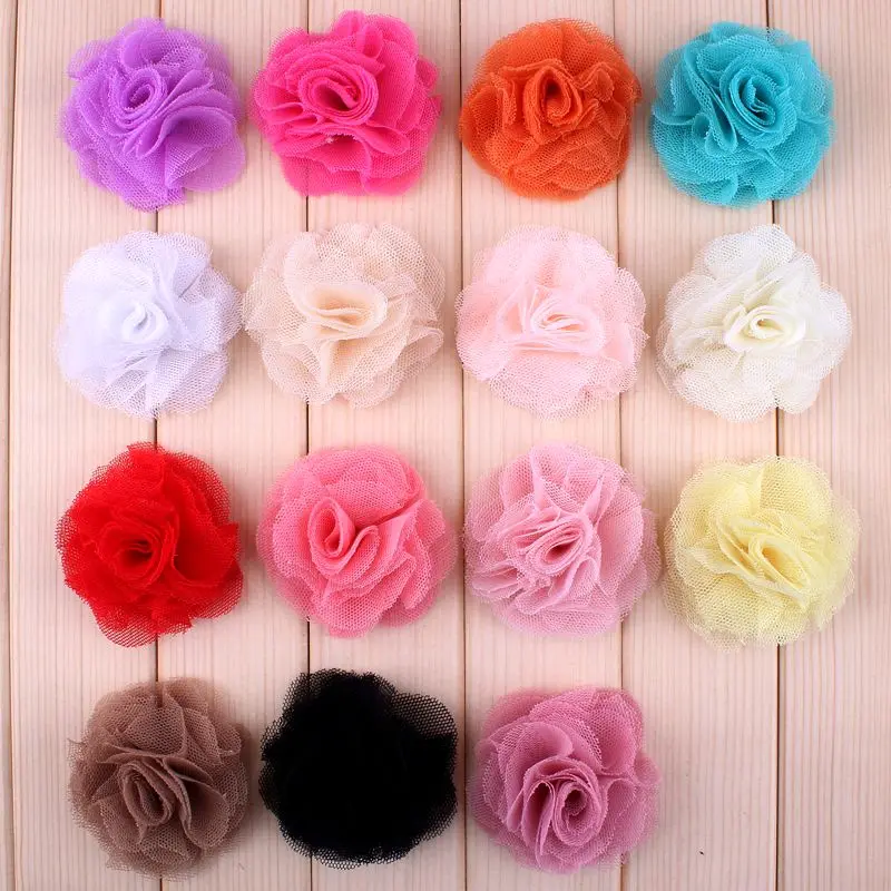 10pcs/lot 2.4" 15 Colors Hair Clips Mini Crochet Shabby Chiffon Flower Accessoreis Fashion Tulle Mesh Flowers For DIY Headband
10pcs/lot 2.4" 15 Colors Hair Clips Mini Crochet Shabby Chiffon Flower Accessoreis Fashion Tulle Mesh Flowers For DIY Headband