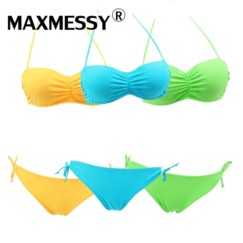 MAXMESSY Solid Color Chest Steel Plate Gather Bikini Sexy Thin Female Spring Candy Colors Sexy Halter Neck Beach Swimsuit MC319
MAXMESSY Solid Color Chest Steel Plate Gather Bikini Sexy Thin Female Spring Candy Colors Sexy Halter Neck Beach Swimsuit MC319