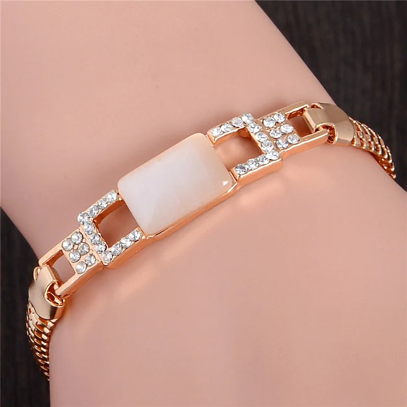 SHUANGR 2015 Fashion Austrian Crystal Bracelets For Women Square natural stone opal charm gold color bracelets&bangles femme
SHUANGR 2015 Fashion Austrian Crystal Bracelets For Women Square natural stone opal charm gold color bracelets&bangles femme