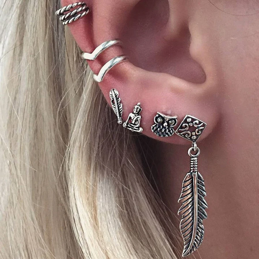 Ethnic Stud Earrings Set Mix For Women Metal Leaf Owl Stud Earring Sets Brincos Women Accessories Fashion Jewelry CE564
Ethnic Stud Earrings Set Mix For Women Metal Leaf Owl Stud Earring Sets Brincos Women Accessories Fashion Jewelry CE564