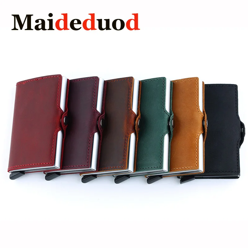 Maideduod New Men And Women Genuine Leather Card Holder Vintage Purse Crazy Horse Leather Aluminium Credit Business Card Holder
Maideduod New Men And Women Genuine Leather Card Holder Vintage Purse Crazy Horse Leather Aluminium Credit Business Card Holder