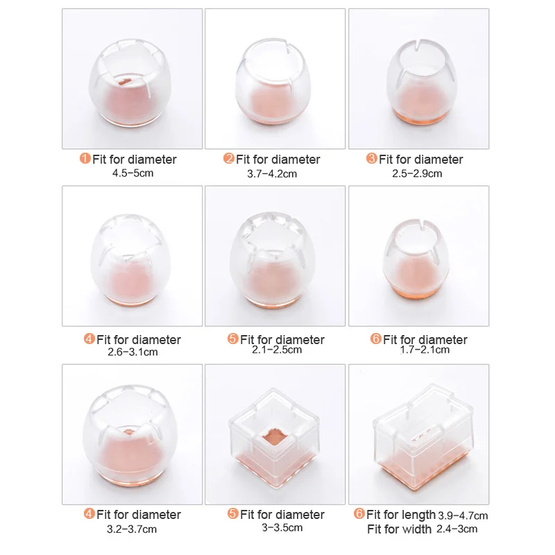 1pcs Useful Silicone Chair Leg Caps Feet Pads Furniture Table Covers Socks Floor Protectors Round Square Bottom Non-Slip Cups
1pcs Useful Silicone Chair Leg Caps Feet Pads Furniture Table Covers Socks Floor Protectors Round Square Bottom Non-Slip Cups