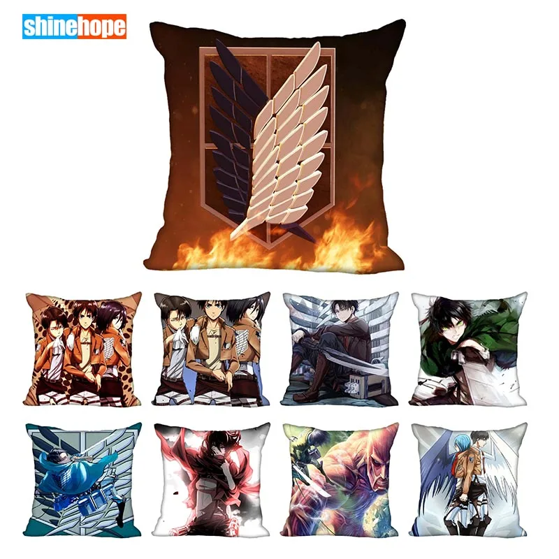 45X45cm,40X40cm(one sides) Pillow Case Modern Home Decorative Attack on Titan Pillowcase For Living Room Pillow Cover
45X45cm,40X40cm(one sides) Pillow Case Modern Home Decorative Attack on Titan Pillowcase For Living Room Pillow Cover