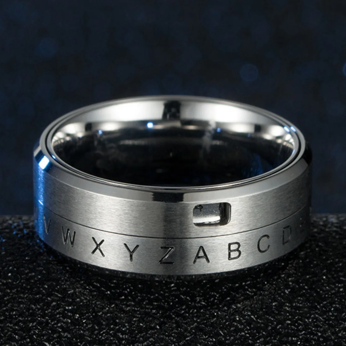 Fidget Finger Spinner Rotating Digital Ring Men's Stainless Steel Silver Black Anello Numeri Romani Rings Men Unique Letter Ring
Fidget Finger Spinner Rotating Digital Ring Men's Stainless Steel Silver Black Anello Numeri Romani Rings Men Unique Letter Ring