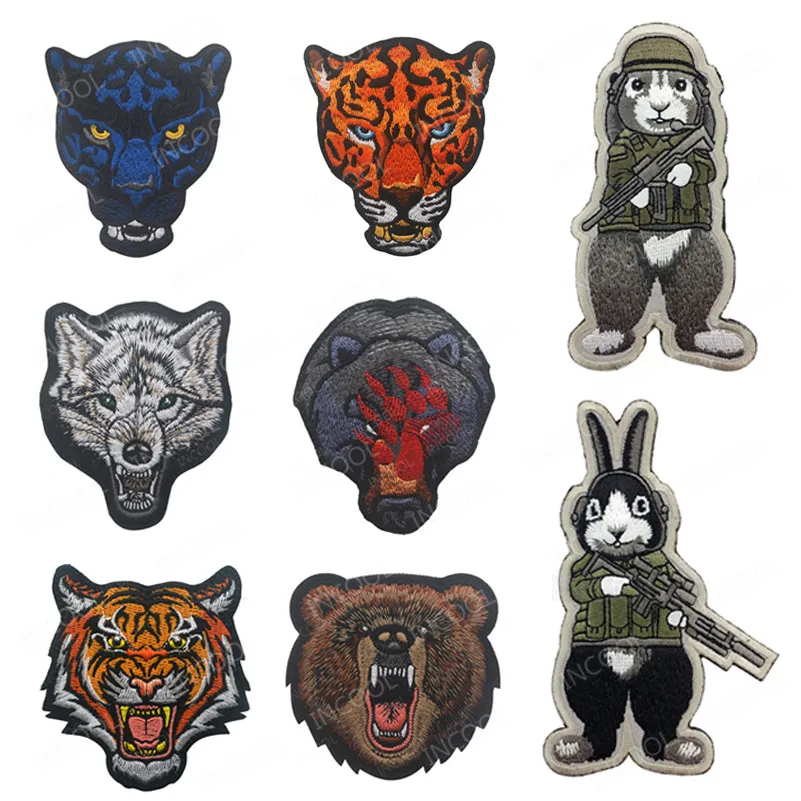 Animal Embroidery Patch Leopard Tiger Bear Wolf Bee Rabbit Tactical Military Morale Patches Appliques Emblem Embroidered Badges
Animal Embroidery Patch Leopard Tiger Bear Wolf Bee Rabbit Tactical Military Morale Patches Appliques Emblem Embroidered Badges