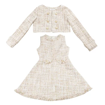 New Autumn Winter Fashion Women's Sets Tweeds Double Breasted Short Jackets + Sleeveless Vests Dresses Ladies Suits
New Autumn Winter Fashion Women's Sets Tweeds Double Breasted Short Jackets + Sleeveless Vests Dresses Ladies Suits