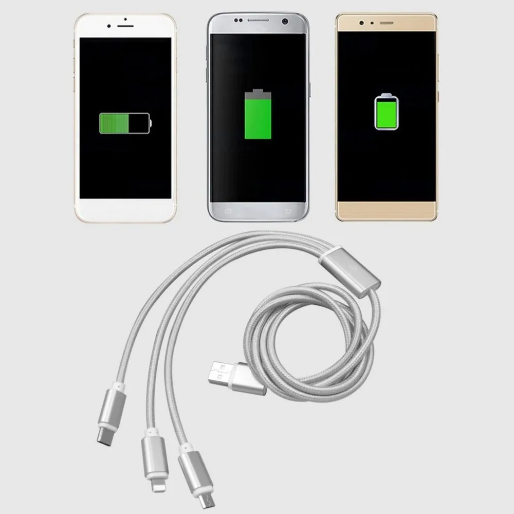 3 in 1 USB Data Cable For iPhone 8 7 5s X For Samsung Xiaomi 2.1A Charging Micro USB Cable/Type C/For Lightning To USB Cables
3 in 1 USB Data Cable For iPhone 8 7 5s X For Samsung Xiaomi 2.1A Charging Micro USB Cable/Type C/For Lightning To USB Cables