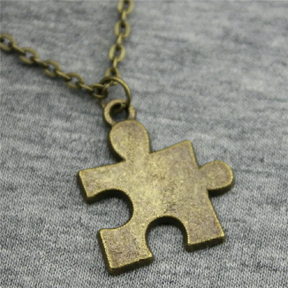 23x20mm Puzzle Piece Necklace Pendant For Women Necklace Jewelry Chain Fashion Antique Bronze Color
23x20mm Puzzle Piece Necklace Pendant For Women Necklace Jewelry Chain Fashion Antique Bronze Color