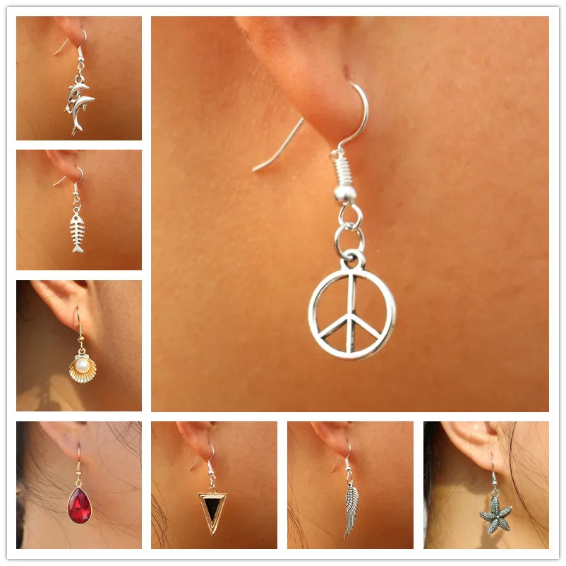 New Bijoux Vintage Dolphin Peace Tassel Shell Wing Feather Triangle Simulated-pear Crystal Drop Earrings For Women Girl Jewelry
New Bijoux Vintage Dolphin Peace Tassel Shell Wing Feather Triangle Simulated-pear Crystal Drop Earrings For Women Girl Jewelry
