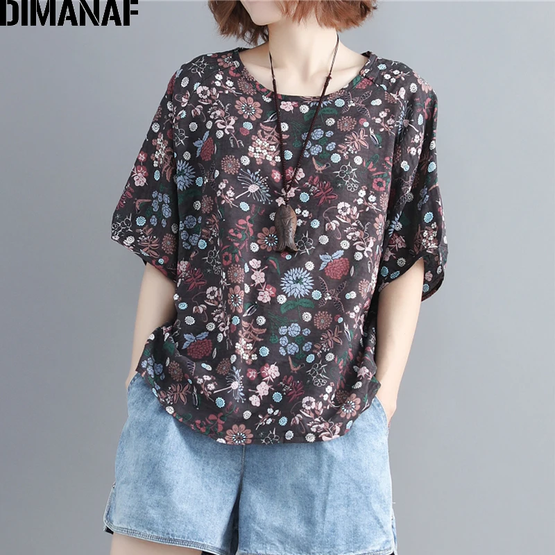 DIMANAF Plus Size Women T-Shirts Basic Lady Tops Tees Female Clothes Cotton Linen Print Floral Loose Vintage Shirts 2019 Summer
DIMANAF Plus Size Women T-Shirts Basic Lady Tops Tees Female Clothes Cotton Linen Print Floral Loose Vintage Shirts 2019 Summer