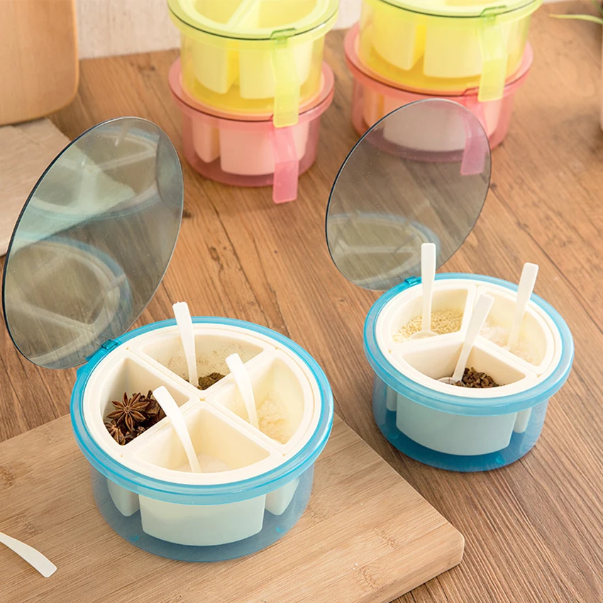 3/4 grid Plastic Seasoning Jar Set Kitchen Condiment Box Cruet Salt Pepper Shakers Seasoning Box Condiment Bottle
3/4 grid Plastic Seasoning Jar Set Kitchen Condiment Box Cruet Salt Pepper Shakers Seasoning Box Condiment Bottle