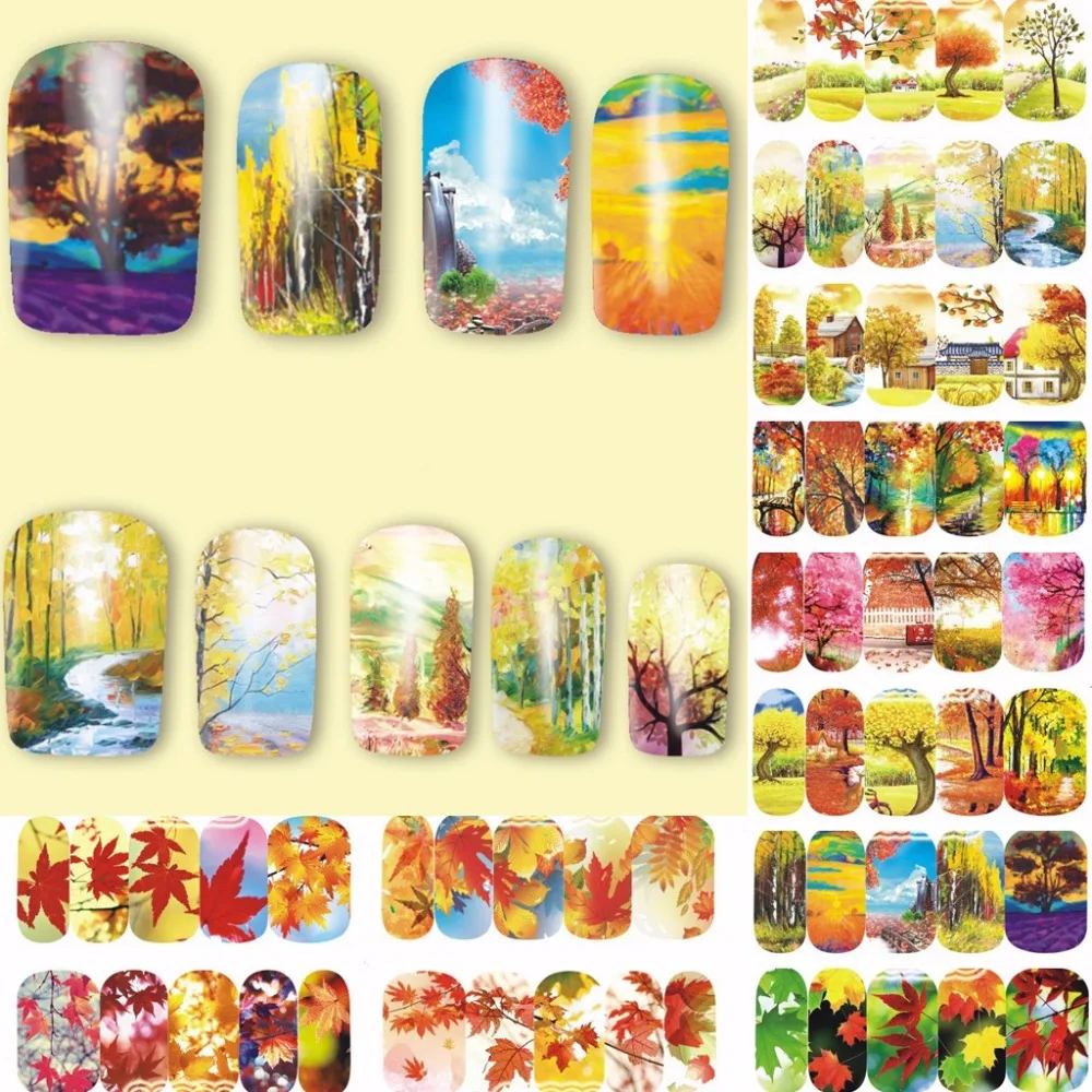 12 sheets fall maple leaf design Nail Art Full cover Water Transfer decals NAIL STICKER SLIDER TATTOO Nail Accessories tools
12 sheets fall maple leaf design Nail Art Full cover Water Transfer decals NAIL STICKER SLIDER TATTOO Nail Accessories tools
