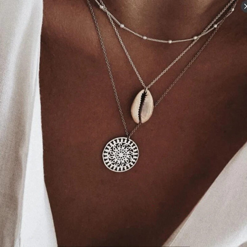 FNIO Three Layers of Shell Pattern Pendant Necklaces Natural Shell Gold Women Seashell Multilayer Choker Necklace Bohemian Jewel
FNIO Three Layers of Shell Pattern Pendant Necklaces Natural Shell Gold Women Seashell Multilayer Choker Necklace Bohemian Jewel