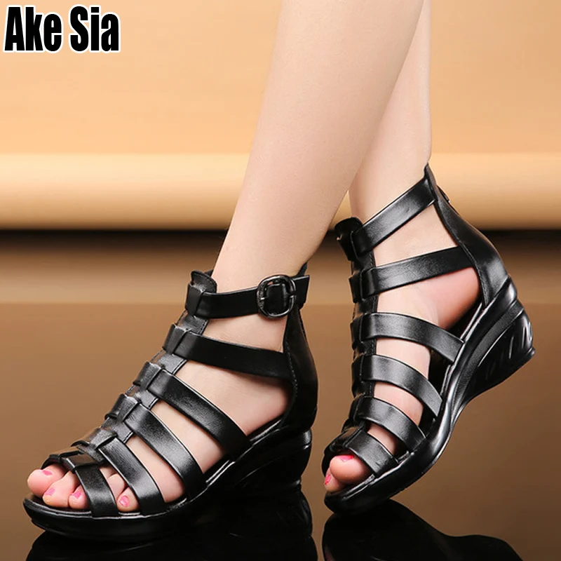 New Arrived Summer Women Lady Female Genuine Leather Peep Toe Buckle Strapped Hollow Out Gladiator Wedge Heel Sandals Shoes A433
New Arrived Summer Women Lady Female Genuine Leather Peep Toe Buckle Strapped Hollow Out Gladiator Wedge Heel Sandals Shoes A433