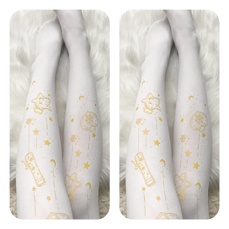 Lolita women's stockings spring summer print velvet 120D jumpsuits hot gold Lolita Day sexy stockings
Lolita women's stockings spring summer print velvet 120D jumpsuits hot gold Lolita Day sexy stockings