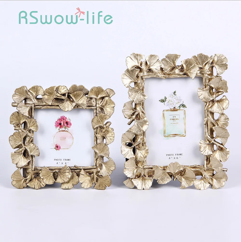 Фото Creative Ginkgo Leaf Resin Picture Frames Wedding Photography European Vintage Photo Frame Decoration For Home Decor | Дом и сад