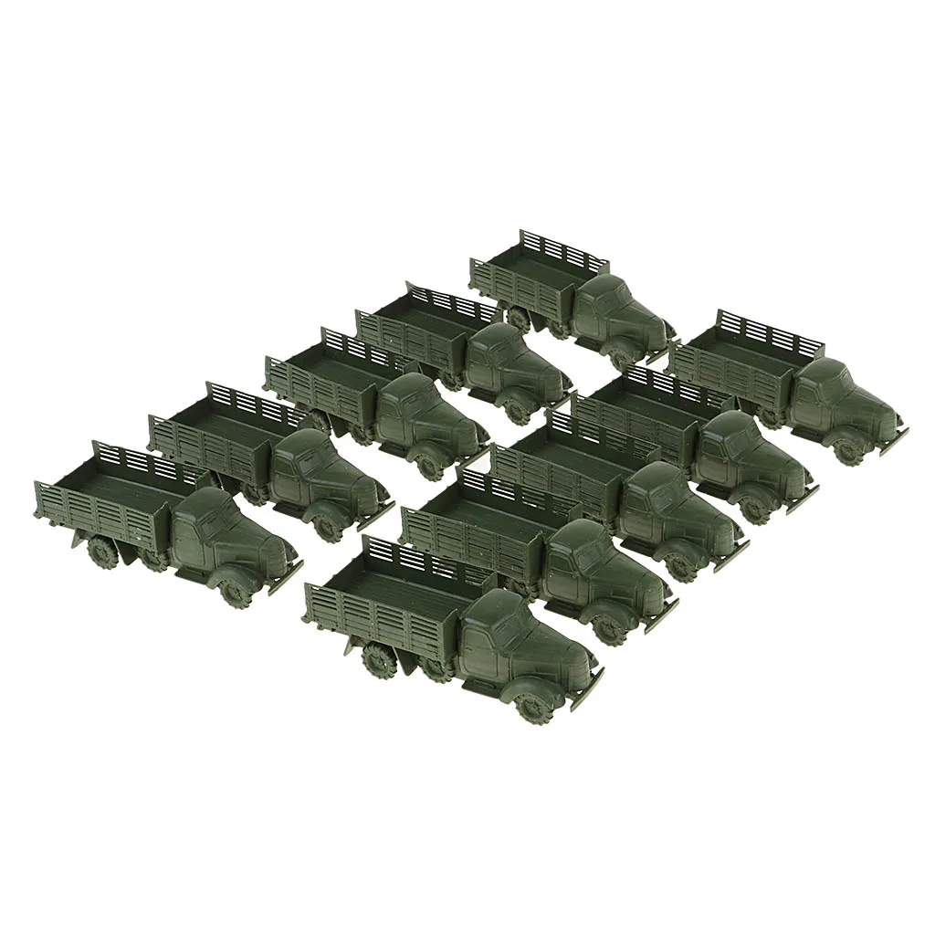10pcs Diecast Military Vehicle Model Trucks Toy Sand Table Model Accessories
