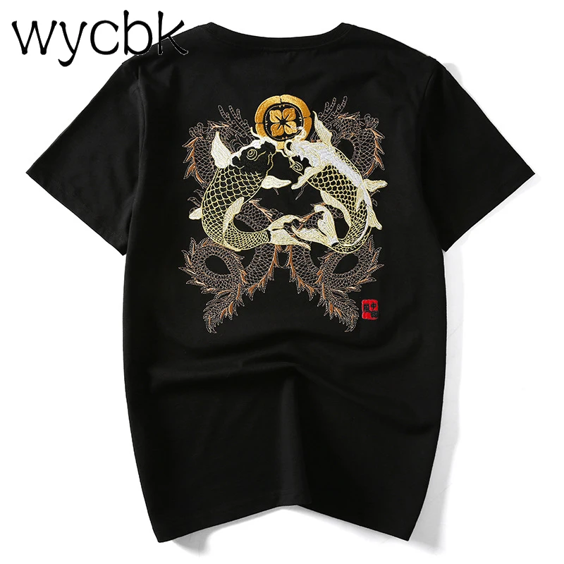 2017 High Quality Hand Embroidery Brocade Carp Fish and Dragon Men T-Shirt Short Sleeve O-neck Male Tops Large Size M-4X
2017 High Quality Hand Embroidery Brocade Carp Fish and Dragon Men T-Shirt Short Sleeve O-neck Male Tops Large Size M-4X