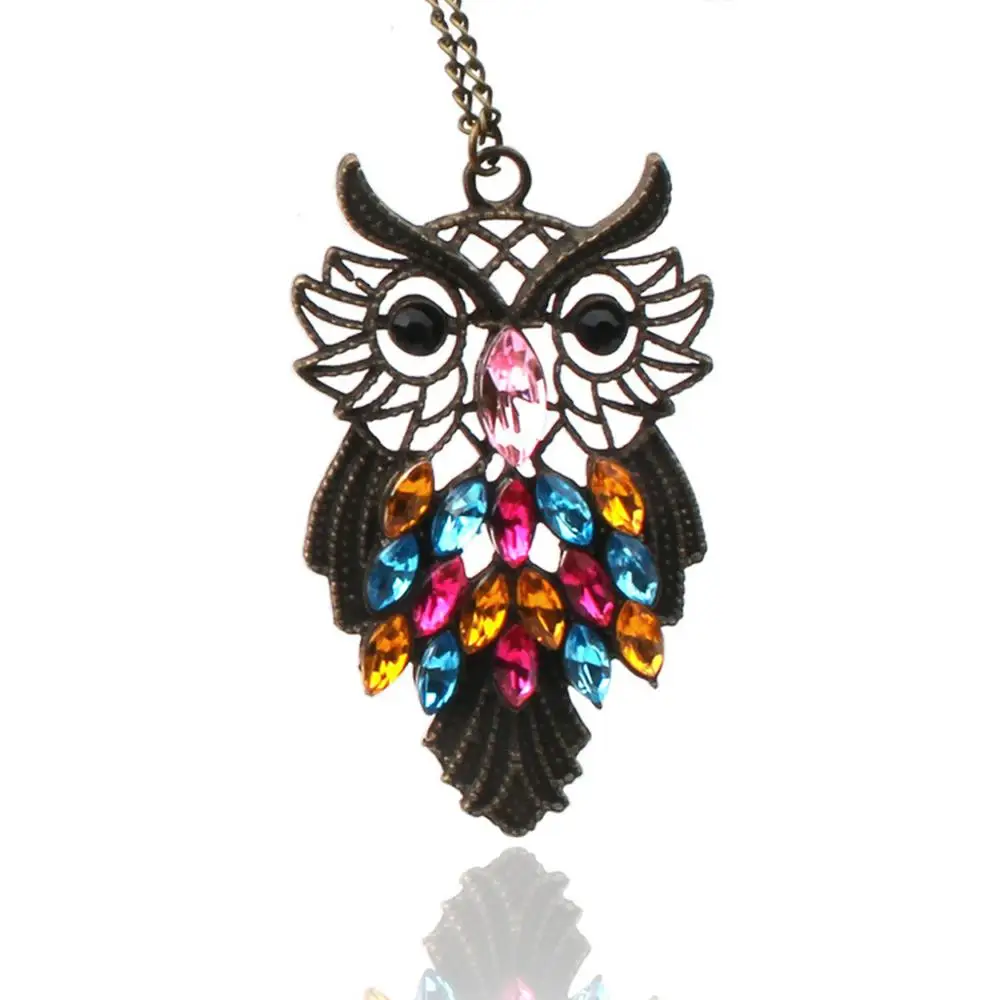 Yazilind Colorful Crystal Owl Pendant Necklace Vintage Pendants Necklace with Stainless Silver Color Chains
Yazilind Colorful Crystal Owl Pendant Necklace Vintage Pendants Necklace with Stainless Silver Color Chains