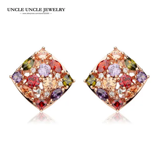 Luxury Multicolor Earrings Rose Gold Color Cubic Zirconia Square Woman Earring Wholesale Gift
Luxury Multicolor Earrings Rose Gold Color Cubic Zirconia Square Woman Earring Wholesale Gift