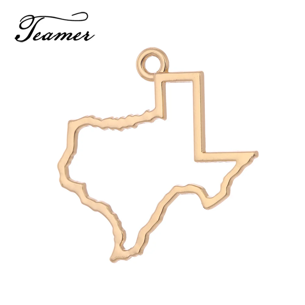 Teamer 20pcs/lot America Texas Map Silhouette Charm Pendant Simple Gold Color Jewelry Finding for Handmade Necklace Making
Teamer 20pcs/lot America Texas Map Silhouette Charm Pendant Simple Gold Color Jewelry Finding for Handmade Necklace Making