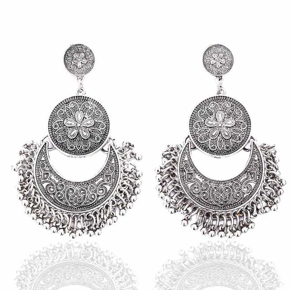 FAMSHIN Vintage Silver Color Big Flower Drop Earrings for Women Tassel Peandant Ethnic Jewelry Punk Beads Earring Jewelry
FAMSHIN Vintage Silver Color Big Flower Drop Earrings for Women Tassel Peandant Ethnic Jewelry Punk Beads Earring Jewelry