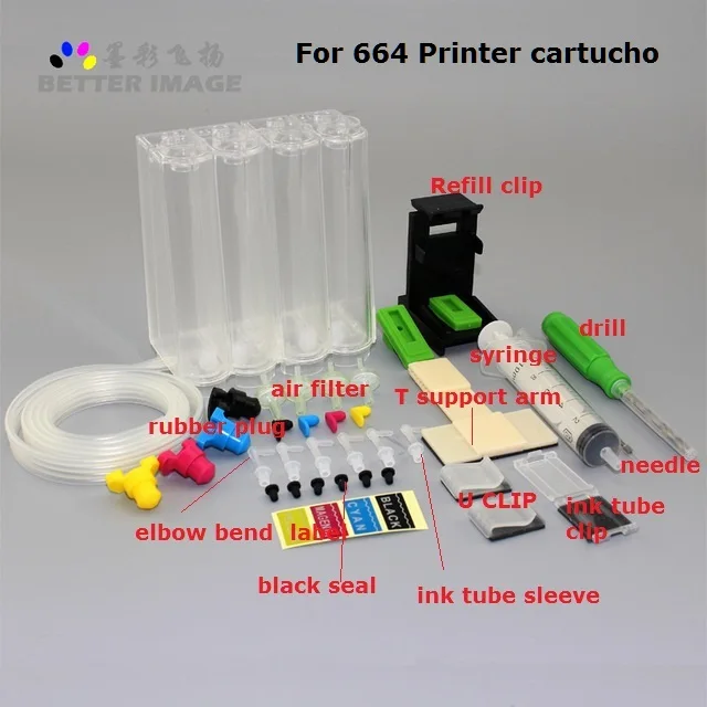 XIMO DIY Ciss for HP 664 664xl DeskJet 1115 2135 3635 1118 2138 3636 3638 4536 4676 Printer cartucho
XIMO DIY Ciss for HP 664 664xl DeskJet 1115 2135 3635 1118 2138 3636 3638 4536 4676 Printer cartucho