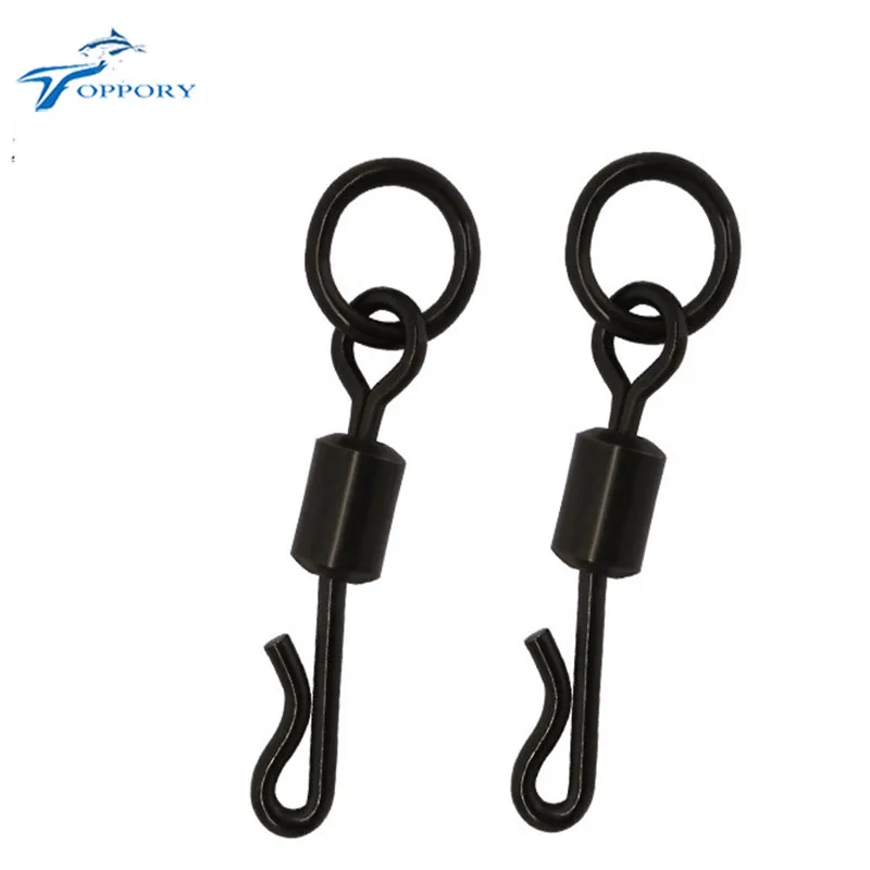 Toppory Matte Black Rolling quick change Q-shaped fishing swing snap with solid ring Carp fishing terminal accessories
Toppory Matte Black Rolling quick change Q-shaped fishing swing snap with solid ring Carp fishing terminal accessories