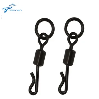 Toppory Matte Black Rolling quick change Q-shaped fishing swing snap with solid ring Carp fishing terminal accessories
Toppory Matte Black Rolling quick change Q-shaped fishing swing snap with solid ring Carp fishing terminal accessories