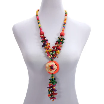 Wholesale Long Tassel Ethnic Necklace Coconut Shell Flower Multicolor Wood Beads Strand Handmade Knitted Women Bohemian Jewelry
Wholesale Long Tassel Ethnic Necklace Coconut Shell Flower Multicolor Wood Beads Strand Handmade Knitted Women Bohemian Jewelry