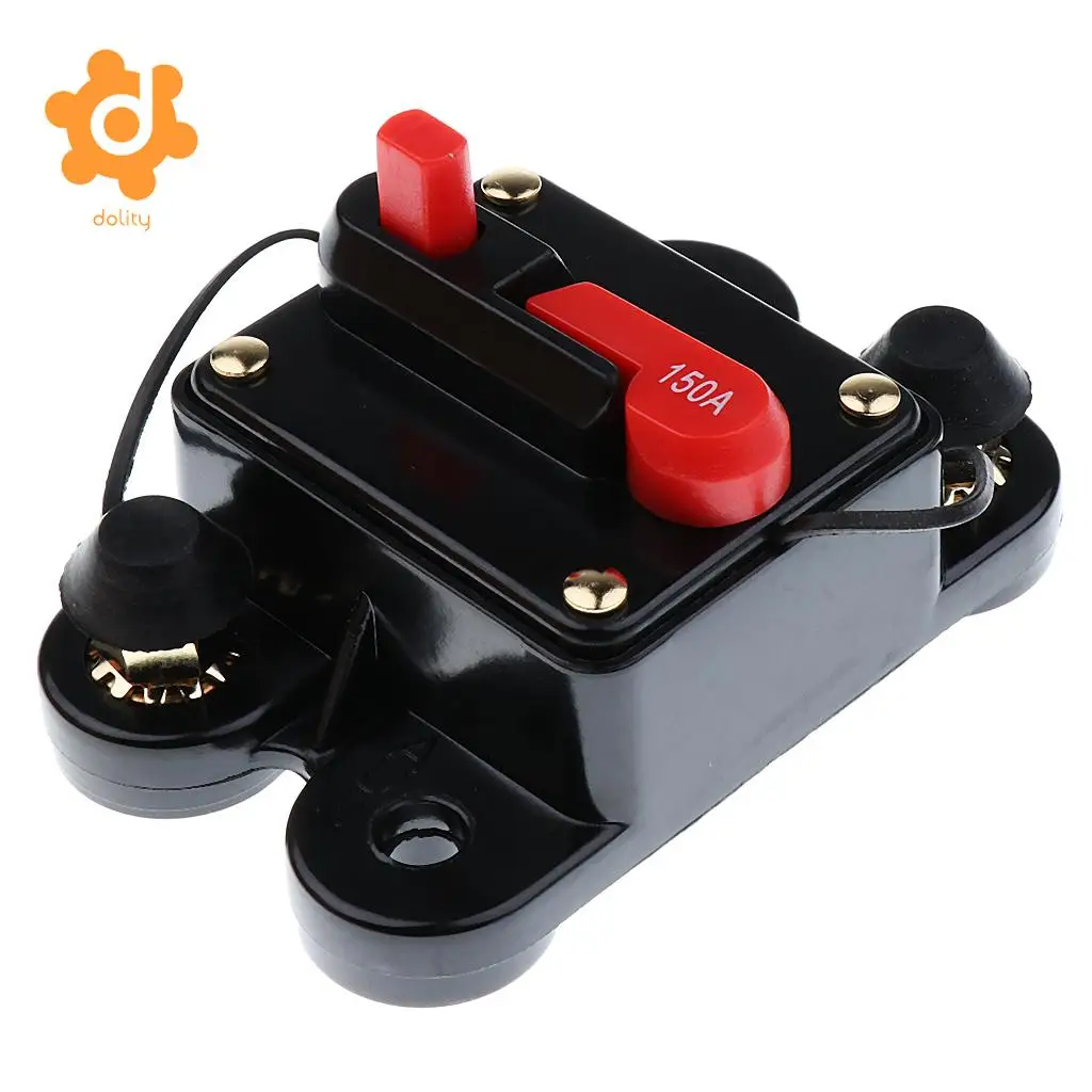 dolity 50A/150A/200A/250A Car Inline Manual Reset Circuit Breaker Fuse Power Protection DC12V-24V