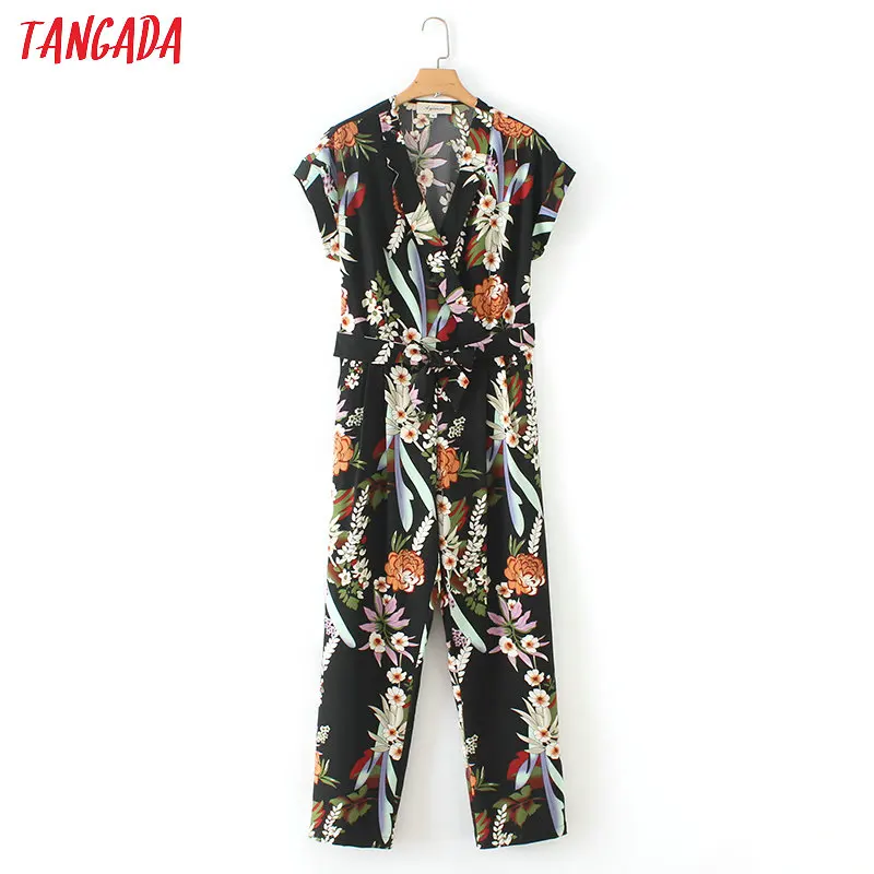 Tangada women floral pattern long pants jumpsuit vintage ladies jumpsuits sashes female high street rompers female 1F04
Tangada women floral pattern long pants jumpsuit vintage ladies jumpsuits sashes female high street rompers female 1F04