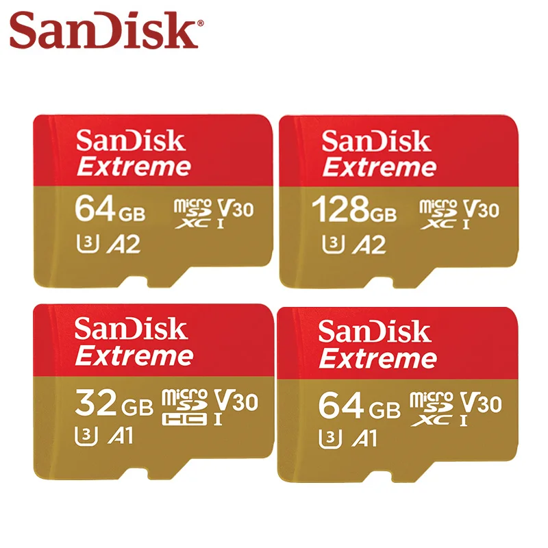 100% Original SanDisk Extreme Memory Card 32GB 64GB 128GB 256GB Micro SD Card Class10 A2 UHS-I Flash Card TF Card Microsd
100% Original SanDisk Extreme Memory Card 32GB 64GB 128GB 256GB Micro SD Card Class10 A2 UHS-I Flash Card TF Card Microsd