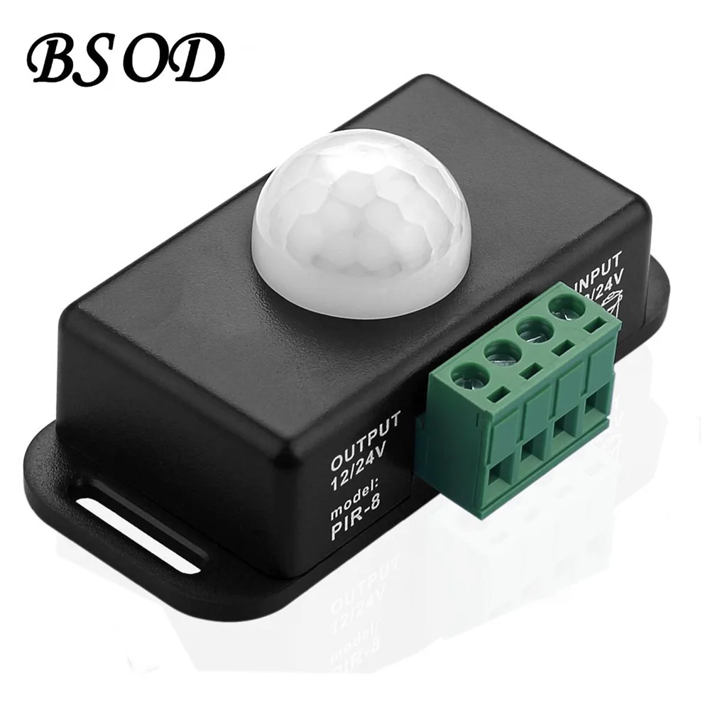 BSOD Motion Sensor 12V24V PIR Sensor Switch LED Motion Sensor Timer Function Sign Controller PIR Cotroller LED Strip Lighting
BSOD Motion Sensor 12V24V PIR Sensor Switch LED Motion Sensor Timer Function Sign Controller PIR Cotroller LED Strip Lighting