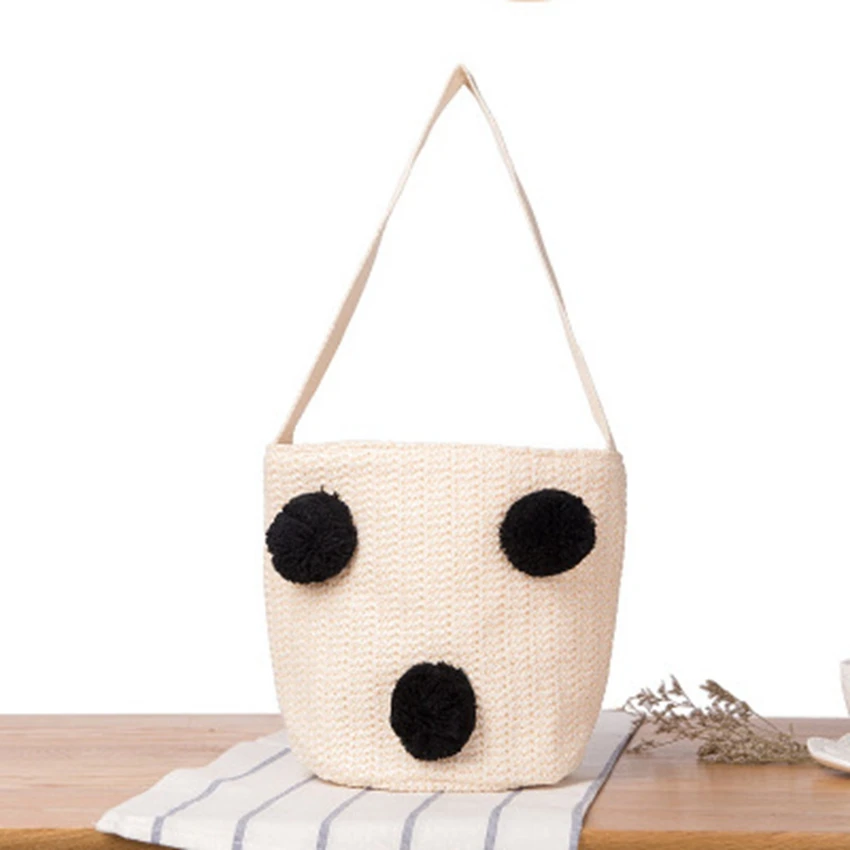 New straw bag cute sweet hair ball travel beach bag national wind retro fashion woven bucket handbag
New straw bag cute sweet hair ball travel beach bag national wind retro fashion woven bucket handbag