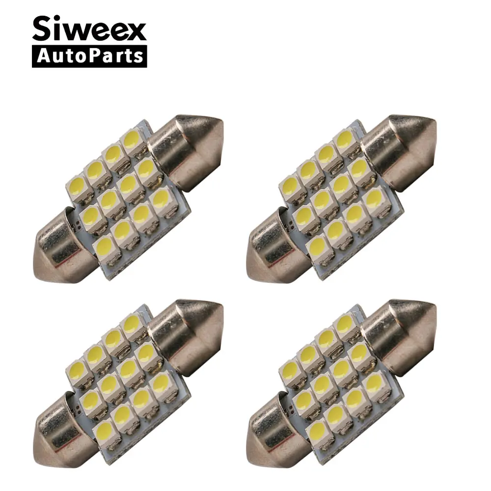 10pcs,Ice Blue WLJH 31mm Festoon LED Bulb 3528 8-SMD 3W 12V Festoon Dome Light LED Bulbs De3175 De3021 De3022 3175