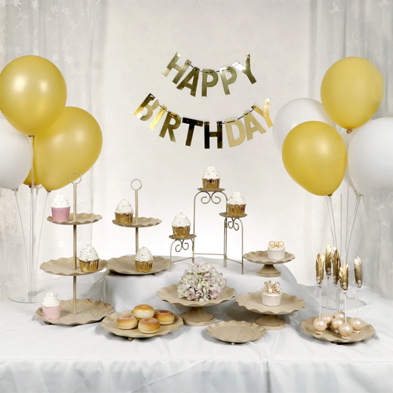 European Style Simple Birthday Cake Stand Champagne Gold Wave Snack Plate Iron Dessert Table Decoration Wedding Party Supplies
European Style Simple Birthday Cake Stand Champagne Gold Wave Snack Plate Iron Dessert Table Decoration Wedding Party Supplies