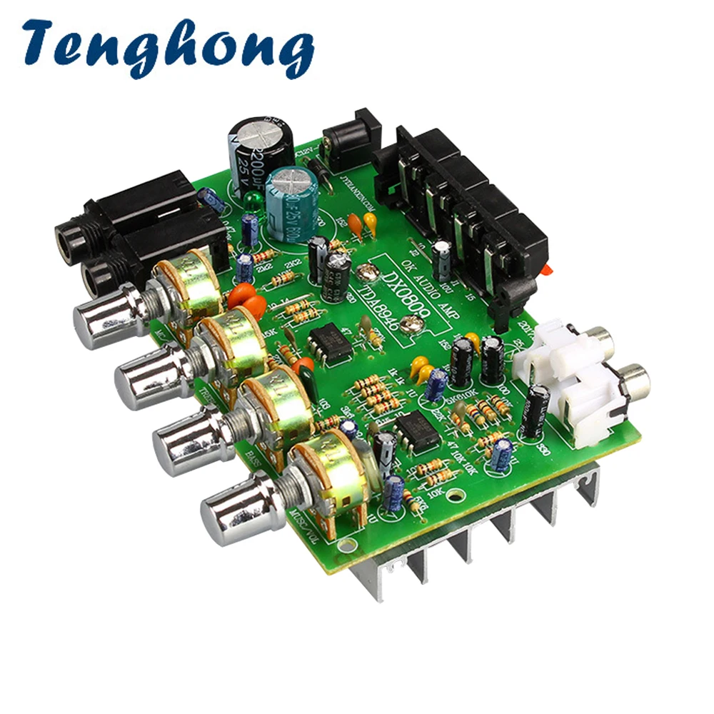 Tenghong TDA8944/8946 2.0 Audio Amplifier Board 40W*2 DC12V Dual Channel Power Amplifier Board With Microphone For Home Auto Car
Tenghong TDA8944/8946 2.0 Audio Amplifier Board 40W*2 DC12V Dual Channel Power Amplifier Board With Microphone For Home Auto Car