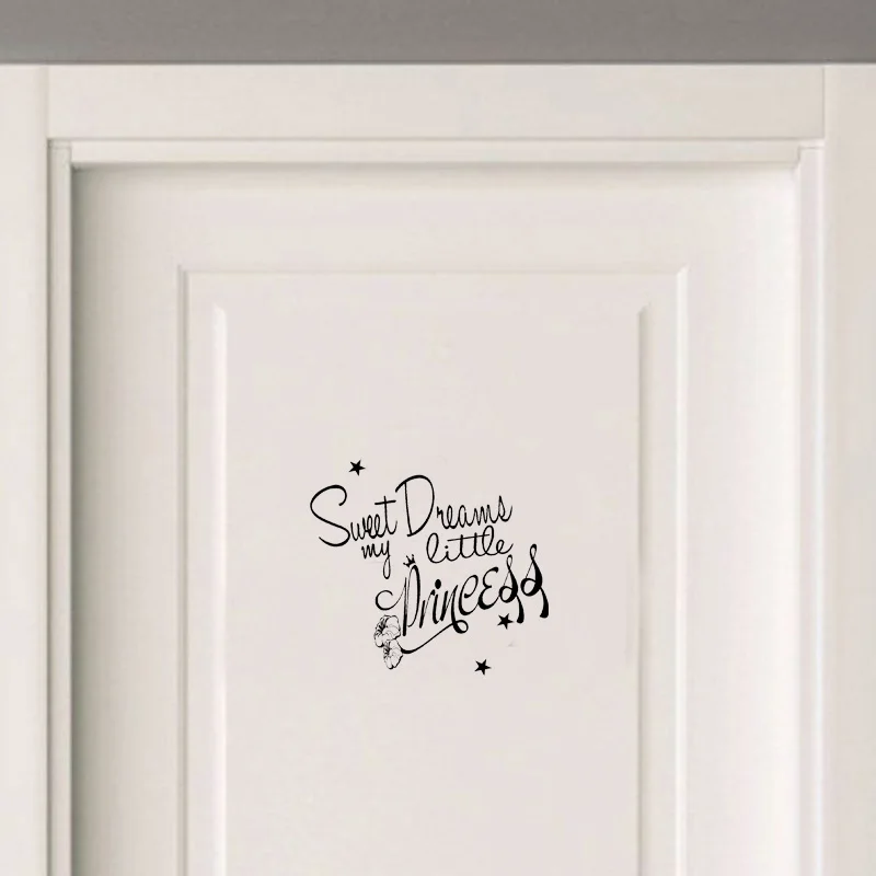 Quote Sweet Dreams Little Princess Vinyl Door Sticker Removable Home Decoration Wall Stickers For Kids Rooms A2293
Quote Sweet Dreams Little Princess Vinyl Door Sticker Removable Home Decoration Wall Stickers For Kids Rooms A2293
