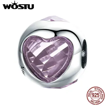 WOSTU Authentic 925 Sterling Silver Pink Zircon Heart Shape Beads Charms fit Original Women Bracelets Necklaces Jewelry CQC864
WOSTU Authentic 925 Sterling Silver Pink Zircon Heart Shape Beads Charms fit Original Women Bracelets Necklaces Jewelry CQC864