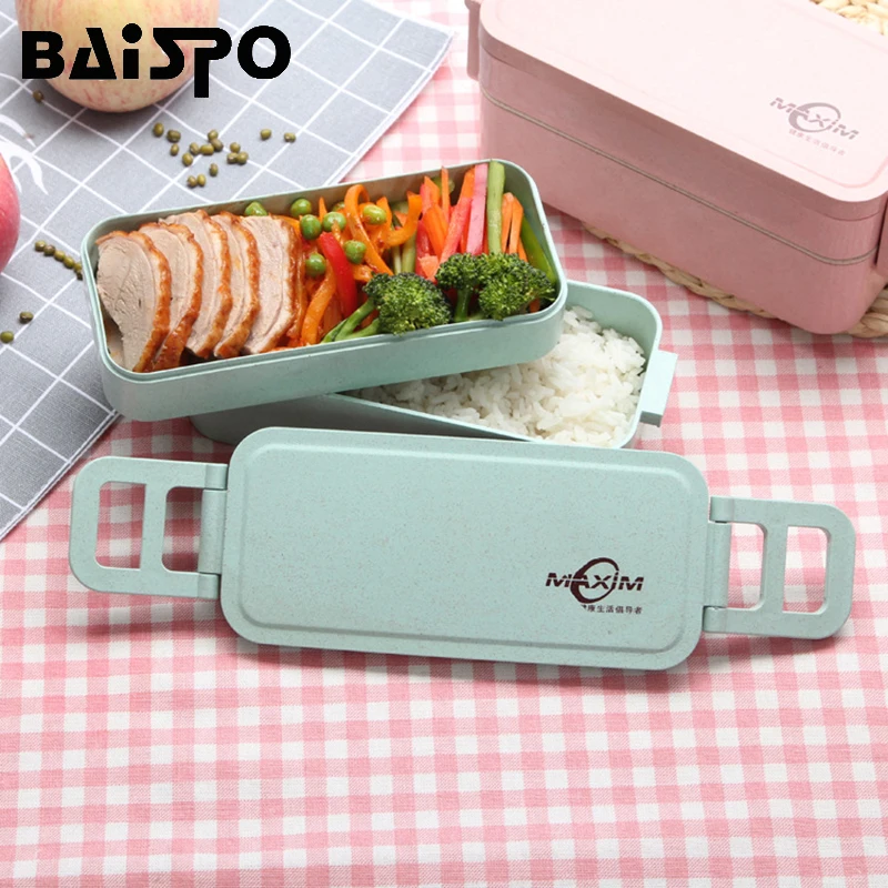Baispo 2 Layers Ecological LunchBox Student Portable Picnic Food Container Wheat Straw Healthy Material Microwavable Dinnerware
Baispo 2 Layers Ecological LunchBox Student Portable Picnic Food Container Wheat Straw Healthy Material Microwavable Dinnerware