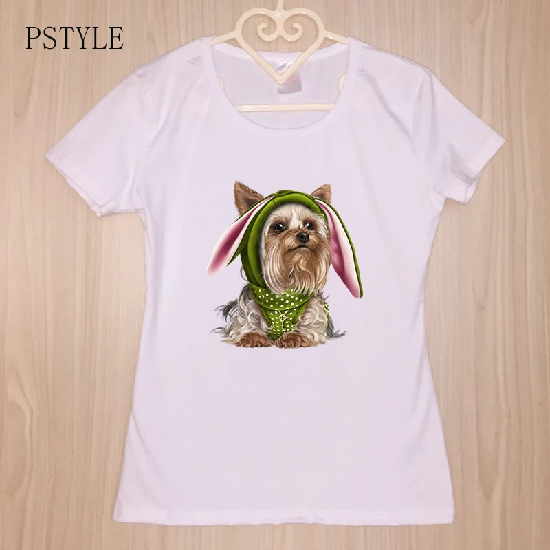 Women T Shirt Summer Cute Animal Print Funny T Shirts Short Sleeve Yorkshire Terrier Puppy Design Graphic Female White Tee Tops 
Women T Shirt Summer Cute Animal Print Funny T Shirts Short Sleeve Yorkshire Terrier Puppy Design Graphic Female White Tee Tops