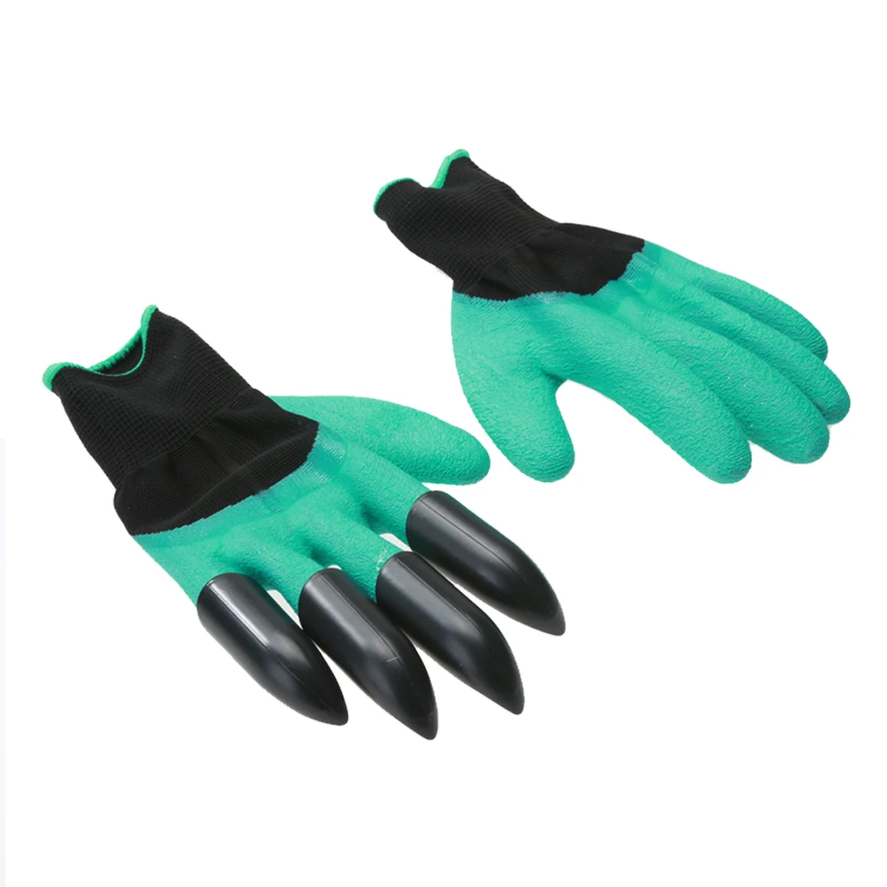 Image 1 Pair Rubber Gardening Gloves Polyester Builders Garden Work Latex Gloves Plastic Claws Household Gloves  E5M1