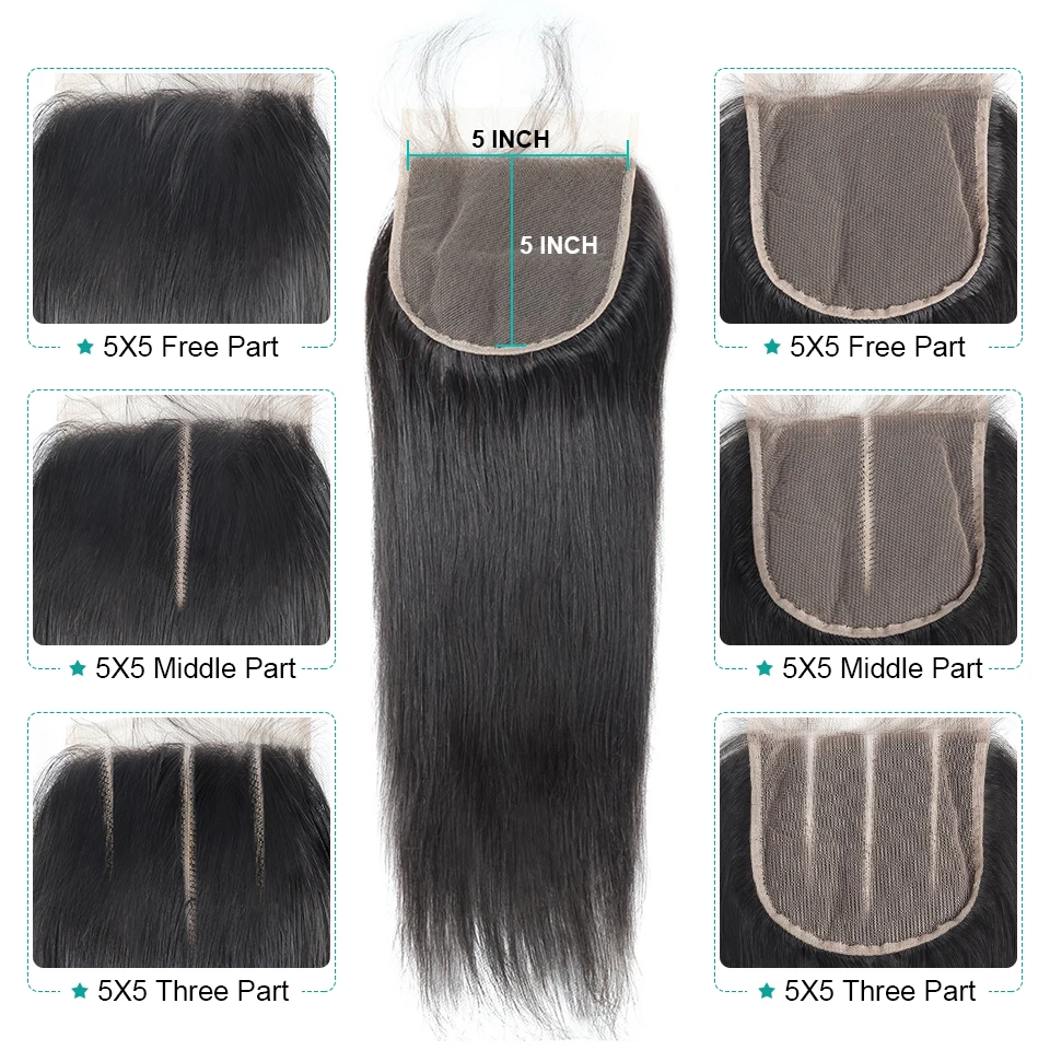 allove straight 5X5 lace closure (4)