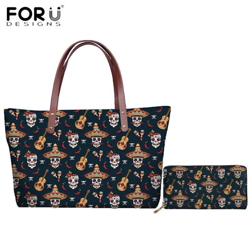 FORUDESIGNS Brand Design Shoulder Bags Casual Women Bag Sugar Skull Mexican Prints Handbags for Ladies Girls 2pcs Top-handle Bag
FORUDESIGNS Brand Design Shoulder Bags Casual Women Bag Sugar Skull Mexican Prints Handbags for Ladies Girls 2pcs Top-handle Bag