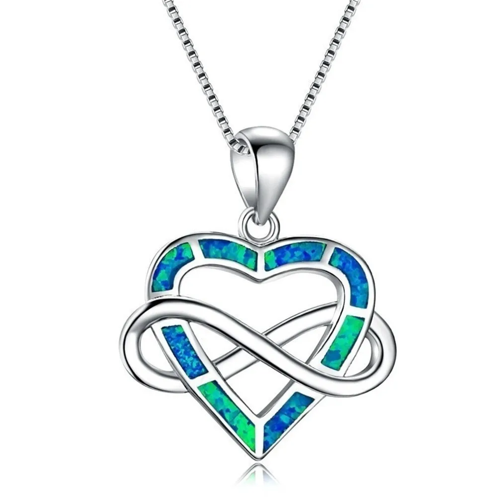 Luxury Infinity Letter 8 Heart Pendant Necklace Blue Fire Opals Silver Filled Necklace for Women Boho Jewelry Mothers Day Gift
Luxury Infinity Letter 8 Heart Pendant Necklace Blue Fire Opals Silver Filled Necklace for Women Boho Jewelry Mothers Day Gift