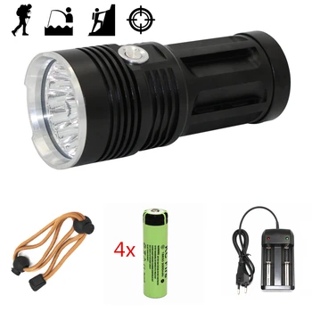 High Power 14x XM-L T6 LED Flashlight Portable Tactical lanterna 3 Modes Light Camping Hunting Lamp 18650 Battery + AC Charger
High Power 14x XM-L T6 LED Flashlight Portable Tactical lanterna 3 Modes Light Camping Hunting Lamp 18650 Battery + AC Charger