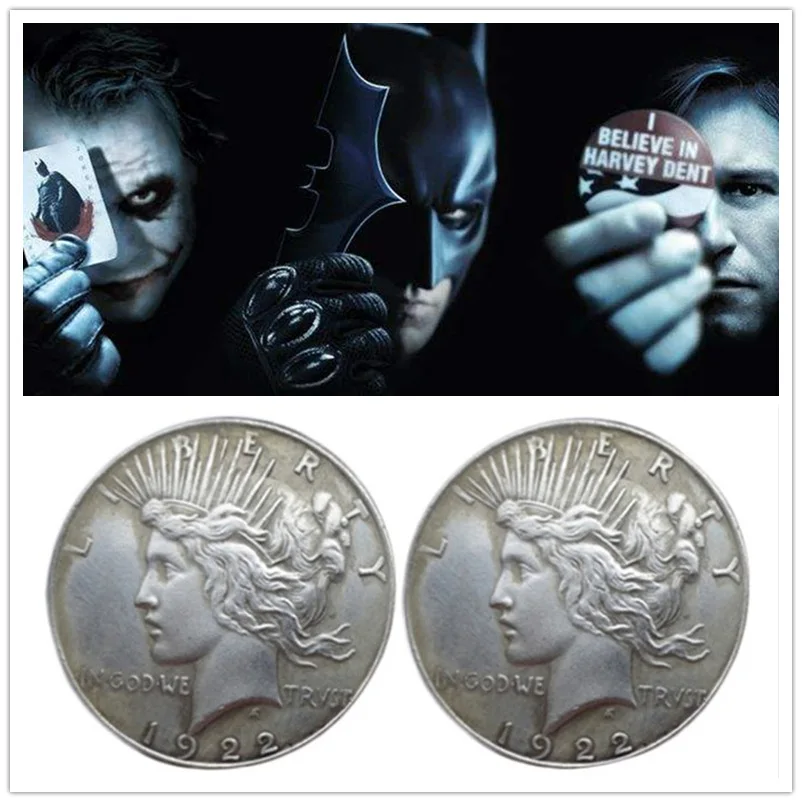 Batman Dark Knight Harvey Dent Cosplay Two Face Prop Trick 1922 Coin Dark Knight Joker Props
Batman Dark Knight Harvey Dent Cosplay Two Face Prop Trick 1922 Coin Dark Knight Joker Props