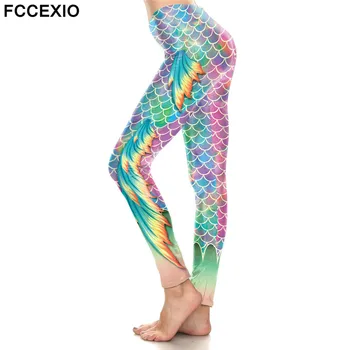 FCCEXIO 2019 PINK Sequins Mermaid Wings High Waist Leggings Fish Scales 3D Legging Stretch Fitness Legins Women Workout Pants
FCCEXIO 2019 PINK Sequins Mermaid Wings High Waist Leggings Fish Scales 3D Legging Stretch Fitness Legins Women Workout Pants